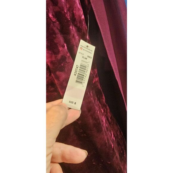 R&M Richards Plum Short Cocktail Mother of the Bride Cape Dress.  Sz 6 - Picture 11 of 13